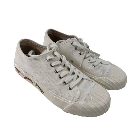SALE!!!Kenzo Tiger-print Lace-up Sneakers In White Size 38 - Picture 1 of 6